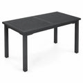 Gartentisch Lamellentisch 150 x 90 x 74 cm pulverbeschichtetes Aluminium rechteckig schwarz