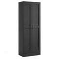 Aufbewahrungsschrank Hochschrank mit 2 Türen MDF lackiert rechteckig Schwarz 80 x 40 x 180 cm