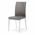 Esszimmerstuhl Polsterstuhl 44 x 58 x 98 cm PU Leder verchromter Stahl rechteckig grau silberfarben schwarz