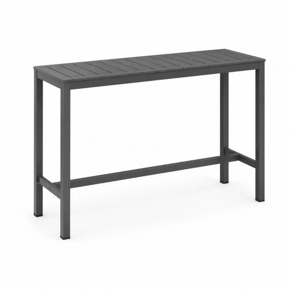 Gartentisch Stehtisch rechteckig 140 x 60 x 105 cm Aluminium pulverbeschichtet Anthrazit