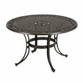Runder Gartentisch mit Schirmloch Aluminiumguss pulverbeschichtet Dunkelbronze Ø 106 x 74 cm
